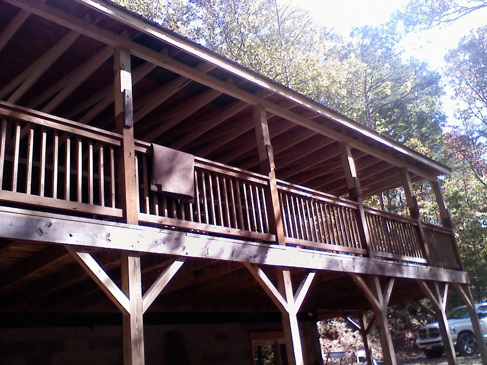 Timber framing under a new elevated porch and deck — Roof Leak Repair in Richton Park by Roofing Brothers